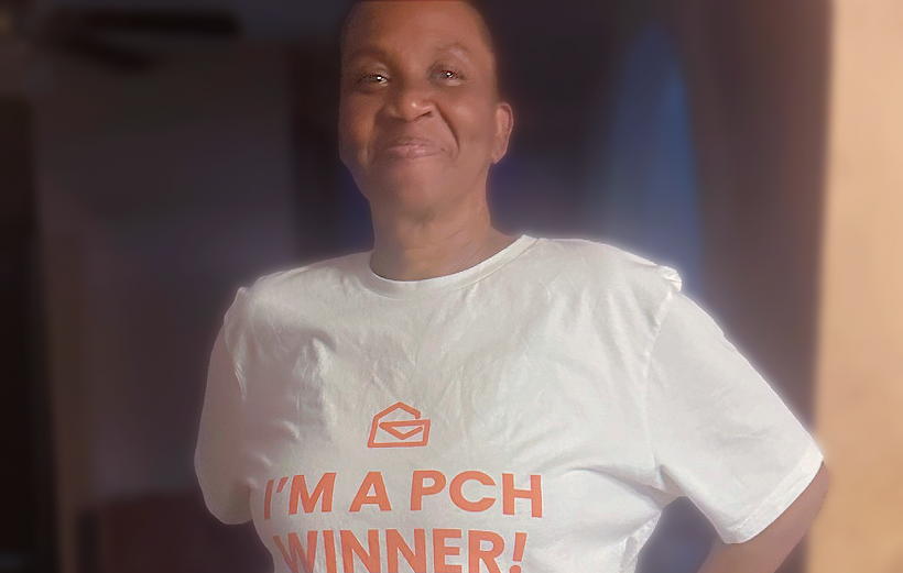 Sarah B in I'm a PCH Winner t-shirt