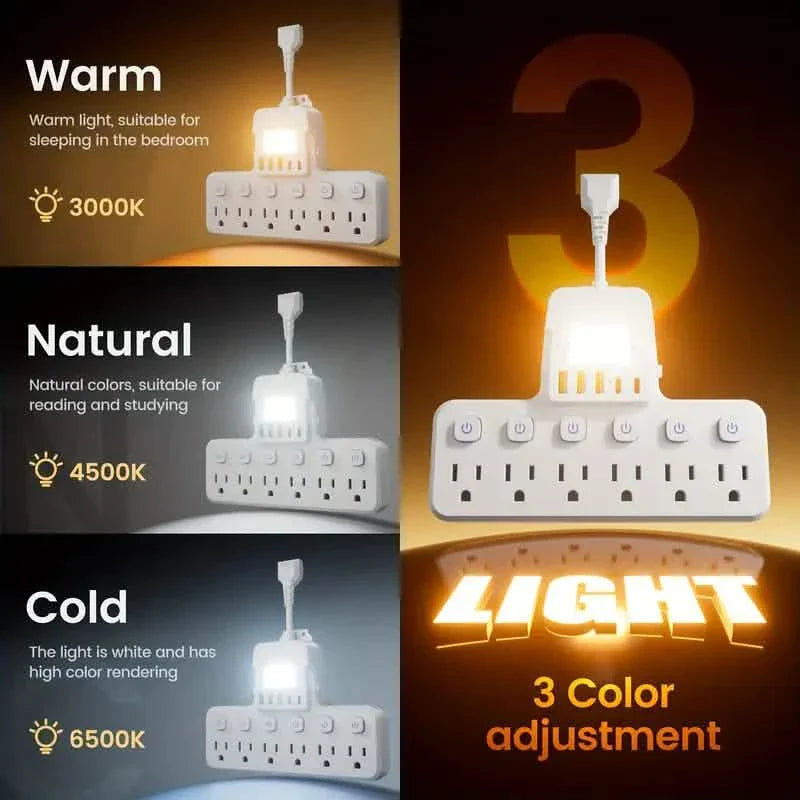 12-in-1 Adjustable Desk Lamp Power Strip
