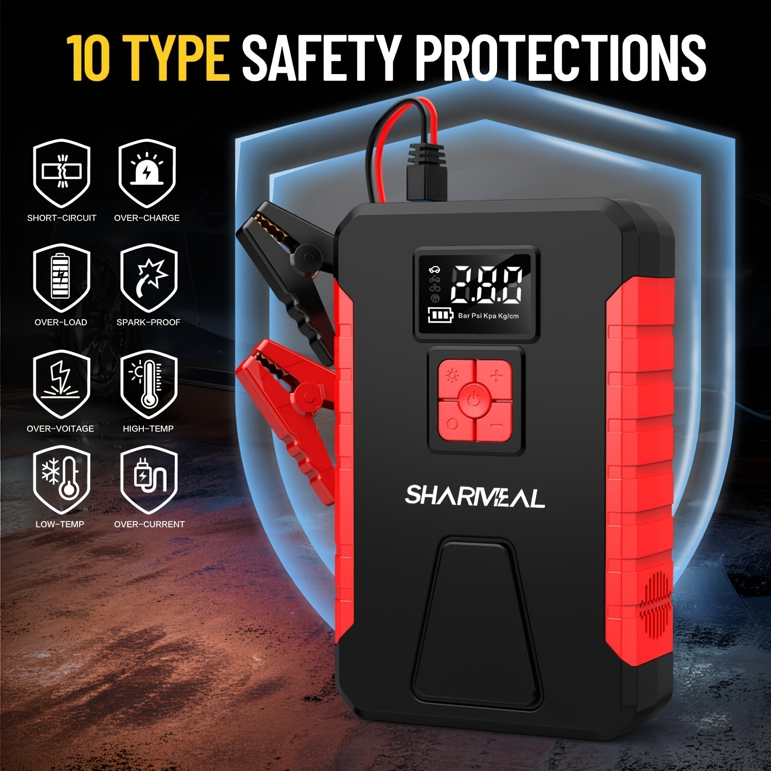 Portable Car Jump Starter & Air Compressor