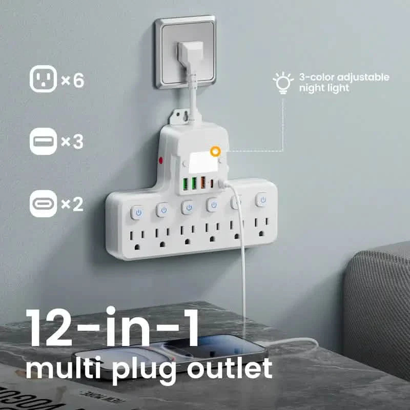 12-in-1 Adjustable Desk Lamp Power Strip