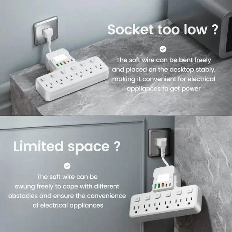 12-in-1 Adjustable Desk Lamp Power Strip