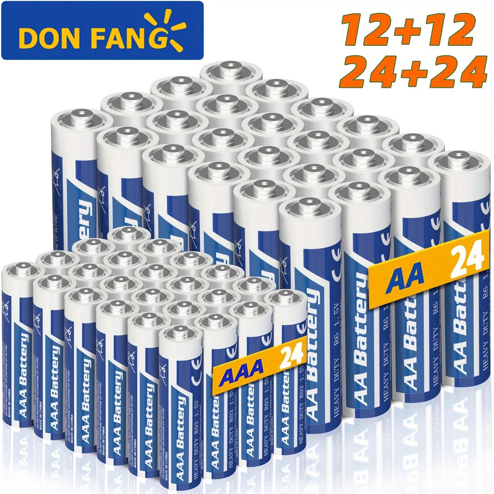 48-Pack: AA + AAA Carbon Battery Combo